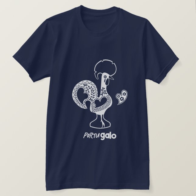 Camiseta Silueta moderna de gallo portugués (Anverso del diseño)