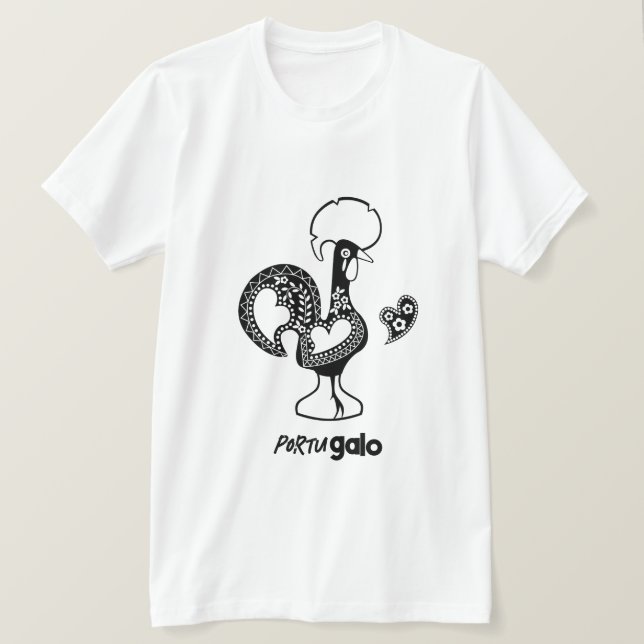 Camiseta Silueta moderna de gallo portugués (Anverso del diseño)