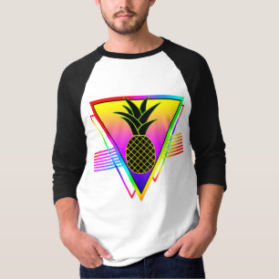 Camiseta Silueta Moderna Retro Piña Fruta de Verano