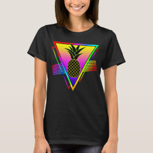 Camiseta Silueta Moderna Retro Piña Fruta de Verano