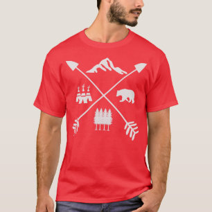 Camiseta silueta naturaleza diseño natural simple con tribu
