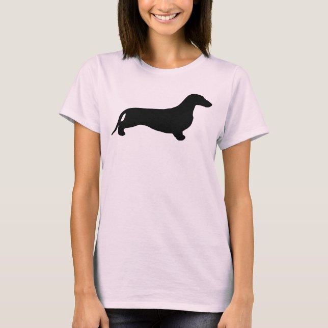 Camiseta Silueta negra de Dachshund + tus ideas (Anverso)