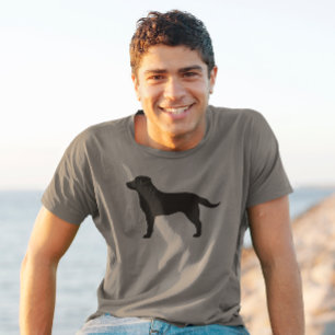 Camiseta Silueta negra de la raza del perro del labrador