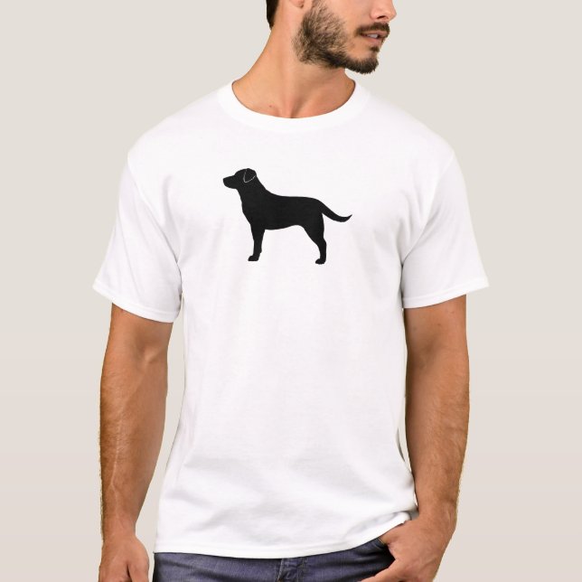 Camiseta Silueta negra de la raza del perro del labrador (Anverso)