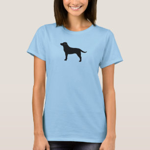 Camiseta Silueta negra de la raza del perro del labrador