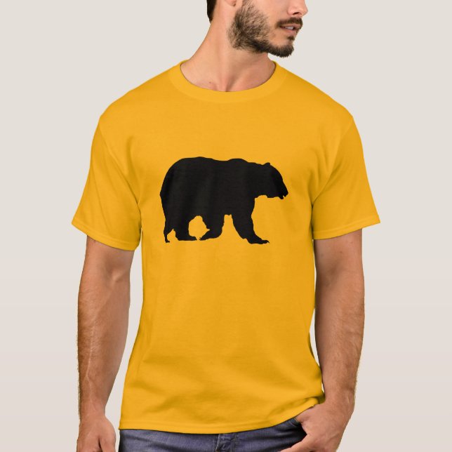 Camiseta Silueta negra de oso pardo (Anverso)