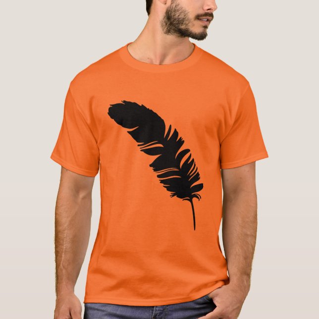 Camiseta Silueta negra de plumas de águila (Anverso)