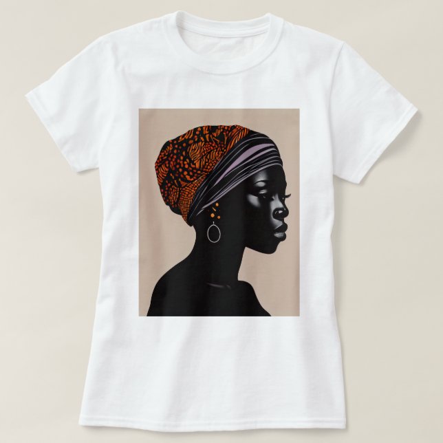 Camiseta Silueta negra: la mujer afroamericana envuelta en  (Diseño del anverso)
