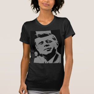 Camiseta Silueta negra y gris de John F. Kennedy