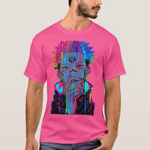 Camiseta Silueta oscura maldita con acentos de arcoíris niñ