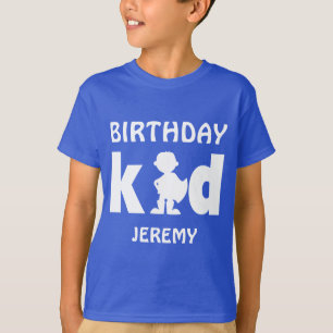 Camiseta Silueta personalizada del muchacho del super héroe