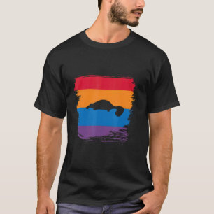 Camiseta Silueta Platypus Shadow Con Bandera Colorida