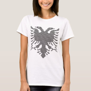 Camiseta Silueta punteada del águila albanesa de doble cabe