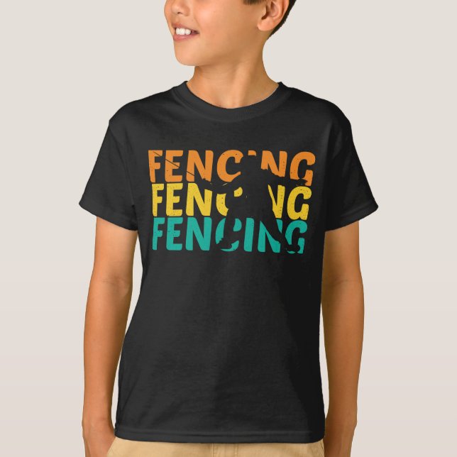 Camiseta Silueta retro de esgrima vintage (Anverso)