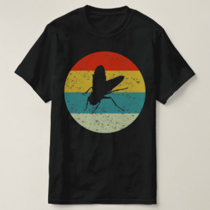 Camiseta silueta retro de mosca vintage 70