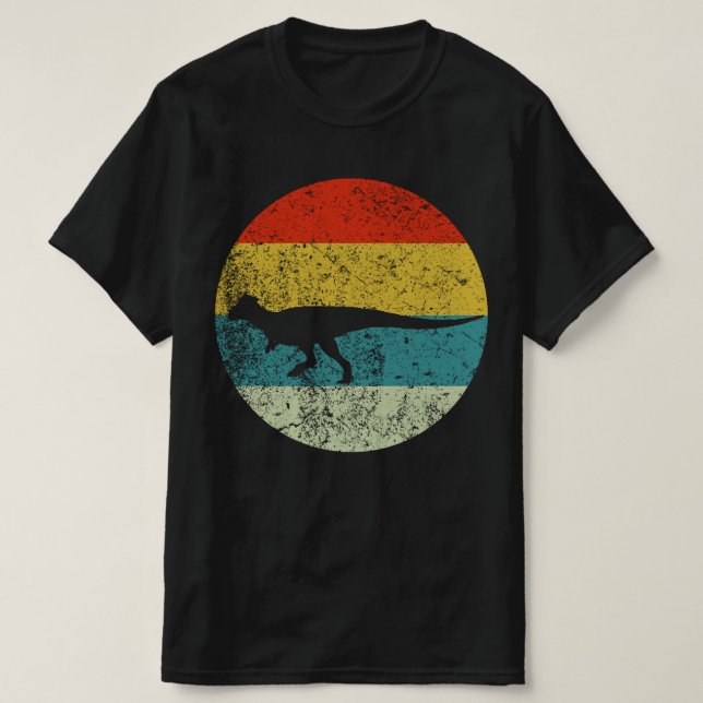 Camiseta silueta retro de pachicefalosaurio 70s (Diseño del anverso)