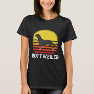 Camiseta Silueta retro de perro Rottweiler vintage puesta d