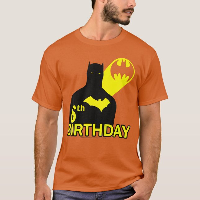 Camiseta Silueta retro del 6º cumpleaños de DC Comics Batma (Anverso)