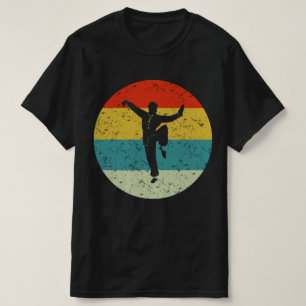 Camiseta silueta retro vintage de kung fu 70
