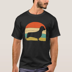 Camiseta Silueta Retro Vintage Perro Doxie Dachshund