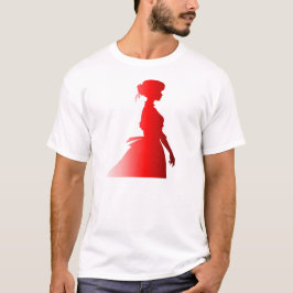 Camiseta Silueta roja Mujer de la moda de los años 1800 7