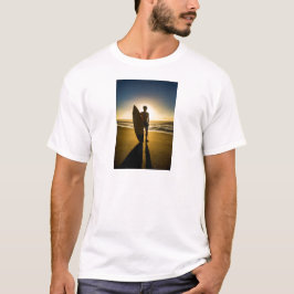 Camiseta Silueta surfista al amanecer