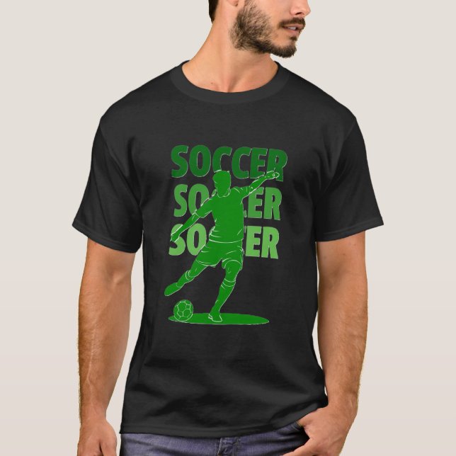 Camiseta Silueta vibrante del jugador de fútbol con texto n (Anverso)