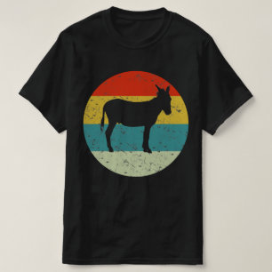 Camiseta silueta vintage burro retro de los años 70