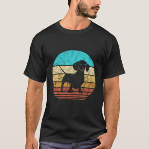 Camiseta Silueta Vintage Dachshund 60S 70S Lov Retro Perro