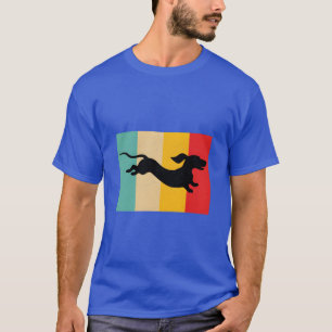 Camiseta Silueta vintage de Dachshund niño años 60 70