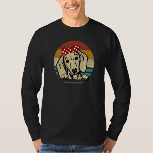 Camiseta Silueta vintage de Dachshund Perro retro de los añ