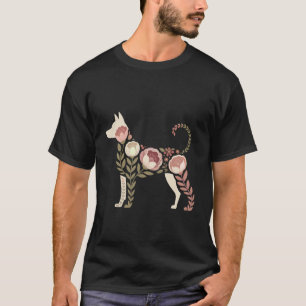 Camiseta Silueta vintage de Labrador Retriever floral Garde