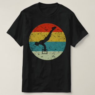 Camiseta silueta vintage retro de calisthenics años 70