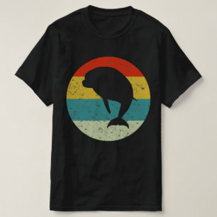 Camiseta silueta vintage retro de delfín de los años 70