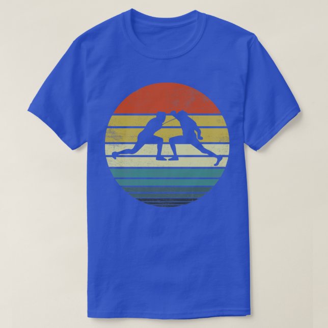 Camiseta Silueta vintage retro de esgrima (Diseño del anverso)