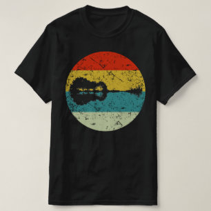 Camiseta silueta vintage retro de guitarra de los años 70