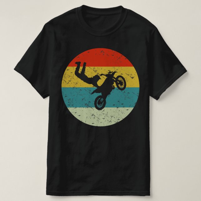 Camiseta silueta vintage retro de moto 70 (Diseño del anverso)