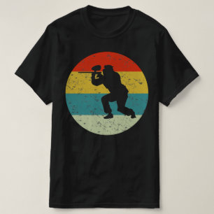 Camiseta silueta vintage retro de paintball años 70