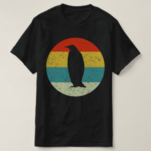 Camiseta silueta vintage retro de pingüino años 70