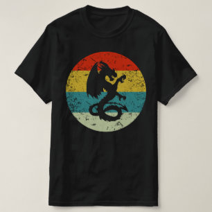 Camiseta silueta vintage retro dragón años 70
