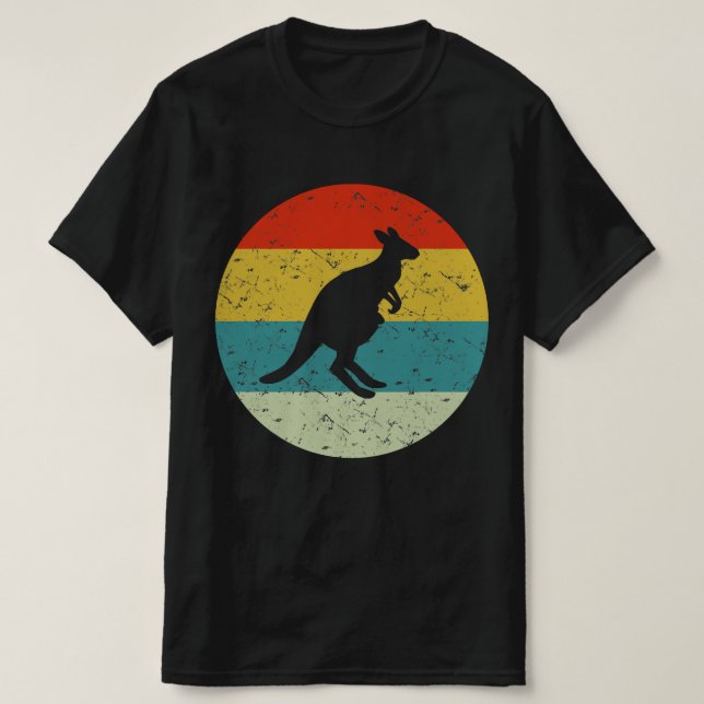 Camiseta silueta vintage retro kangaroo 70s (Diseño del anverso)