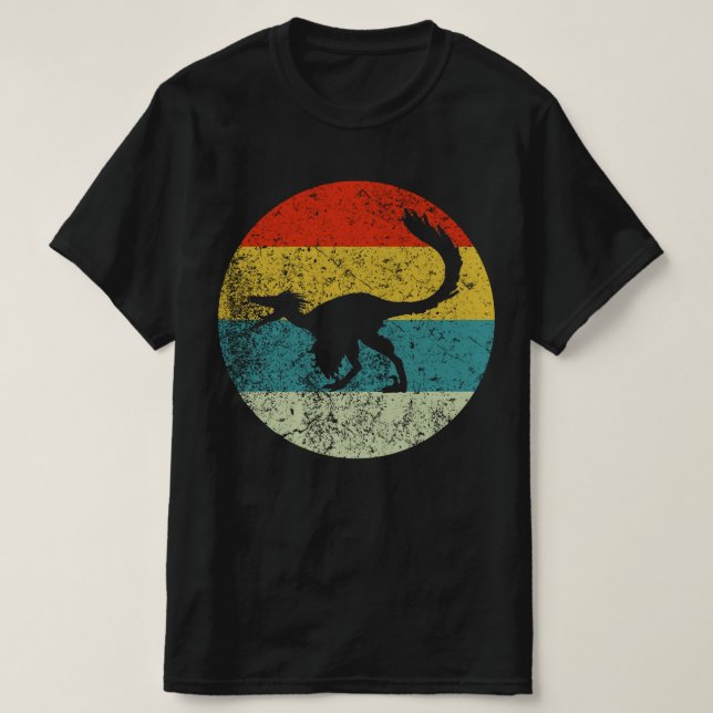 Camiseta silueta vintage troodon retro años 70 (Diseño del anverso)