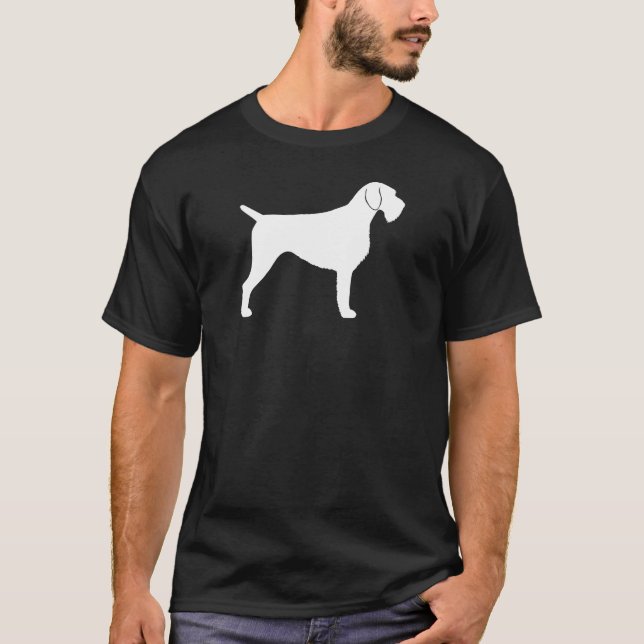 Camiseta Silueta Wirehaired alemana del indicador (Anverso)