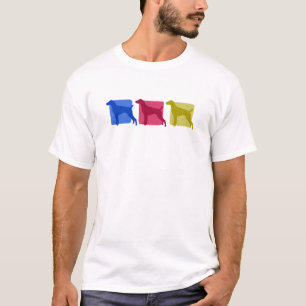 Camiseta Siluetas alemanas coloridas del indicador de pelo