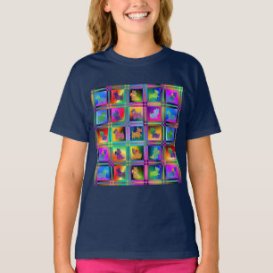 Camiseta Siluetas aterradoras en un patrón de tablero de aj