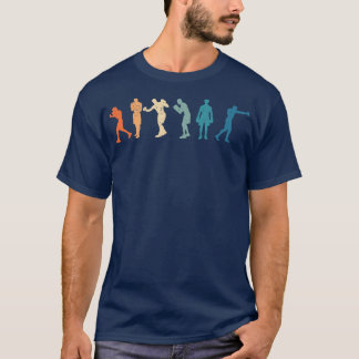 Camiseta Siluetas de boxeo retro Caja divertida de boxeo