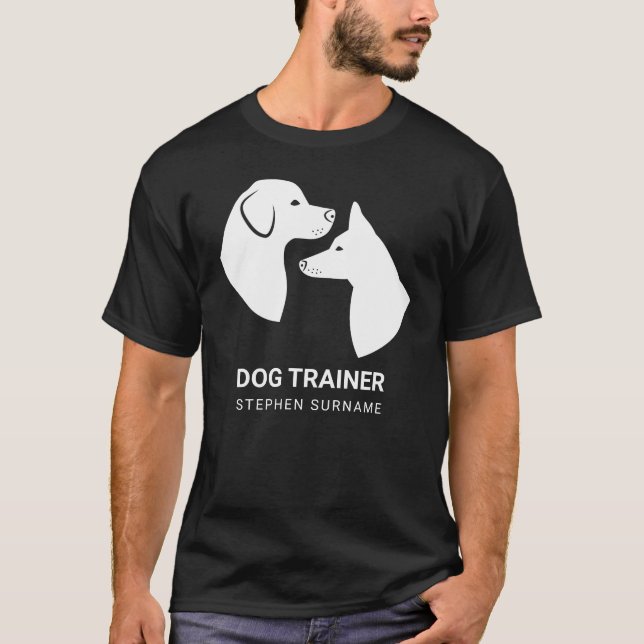 Camiseta Siluetas de cabeza de perro minimalista blancas -  (Anverso)