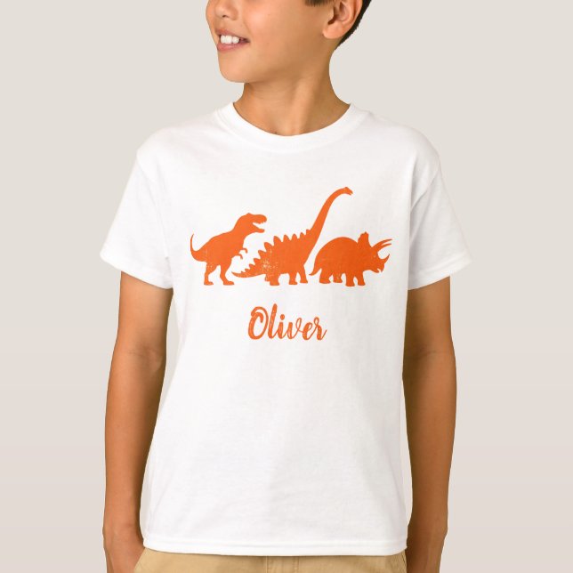 Camiseta Siluetas de dinosaurios vintage (Anverso)