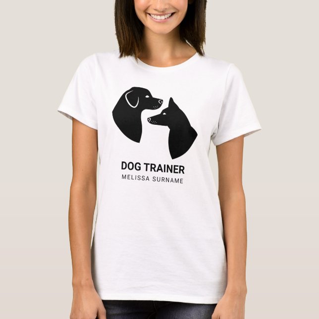 Camiseta Siluetas de la cabeza de perro negro lindo - Entre (Anverso)
