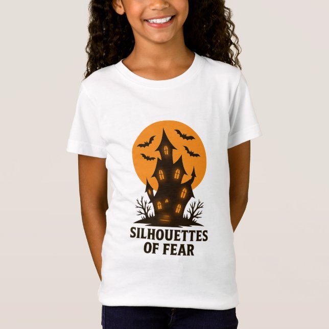 Camiseta Siluetas de miedo - Halloween en casa embrujada (Anverso)